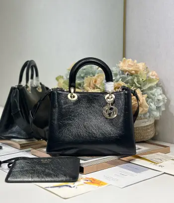 2833 荔枝纹牛皮手袋 女士斜挎包 高仿迪奥女包