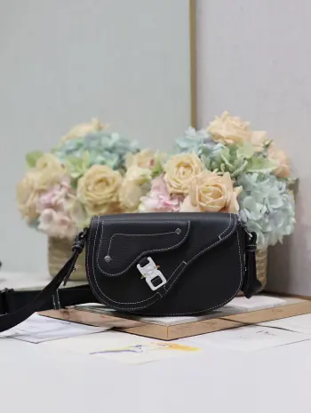 325 Printed Cowhide Saddle Flap Messenger Bag Men s Crossbody Bag Replica Dior mens bags