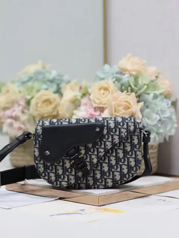 325 Printed Cowhide Saddle Flap Messenger Bag Men s Crossbody Bag Replica Dior mens bags