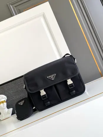 2VD769 Nylon Triangle Tag Messenger Bag Men s Crossbody Bag Replica Prada mens bags