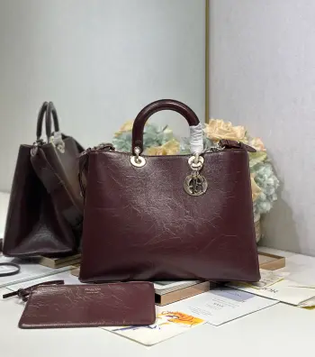 2833 褶皱牛皮手袋 女士斜挎包 高仿迪奥女包