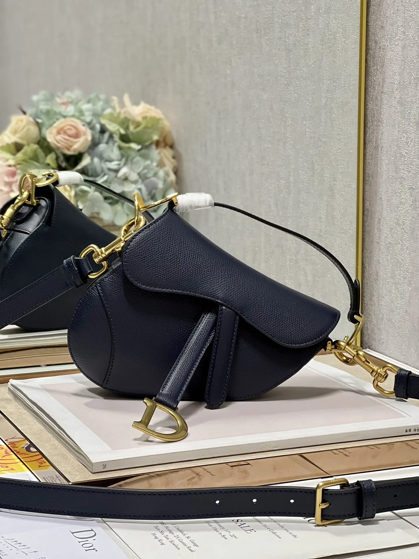 Dior 93271 Embroidered Strap Saddle Bag Women s Crossbody Bag Dior 93271 Embroidered Strap Saddle Bag Women s Crossbody Bag