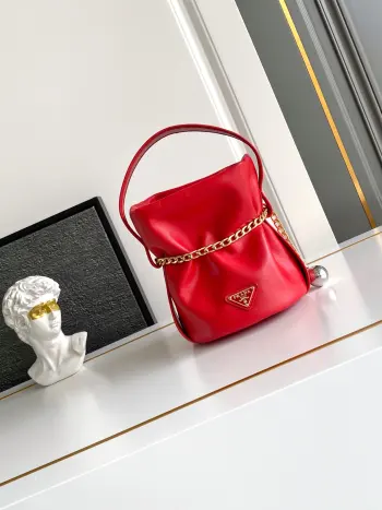 1BE088 New Small Cowhide Fortune Mini Bucket Women s Shoulder Bag Replica Prada womens bags