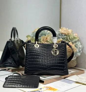 2833 鳄鱼纹牛皮手袋 女士斜挎包 高仿迪奥女包