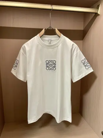 Spring and summer pure cotton combed cotton men s short-sleeve shirt Replica Loewe Tshirts and Polos