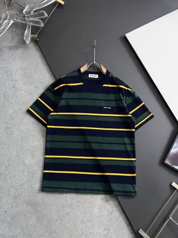 Latest technology pure cotton double yarn short sleeves Replica MIU MIU Tshirts and Polos