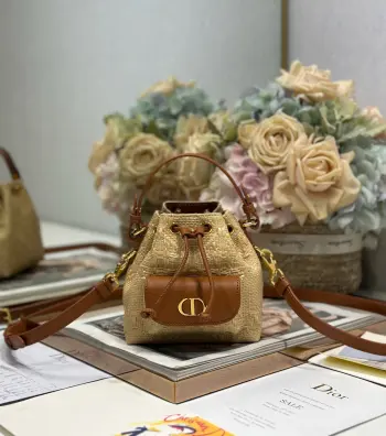 3372 Woven Plaid Bucket Bag Women s Crossbody Bag Replica Dior backpacks