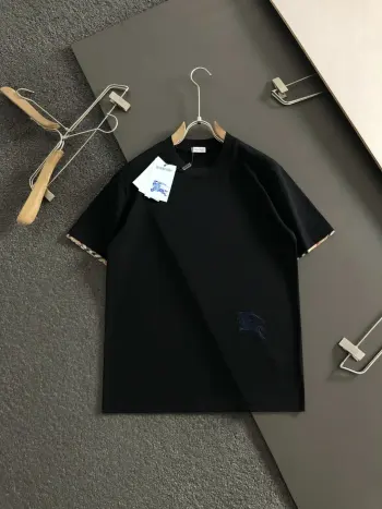 2026春夏格纹袖口拼接短袖 高仿巴宝莉T恤/POLO衫