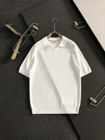 2026纯色百搭羊毛短袖 高仿布鲁内洛库奇内利T恤/POLO衫