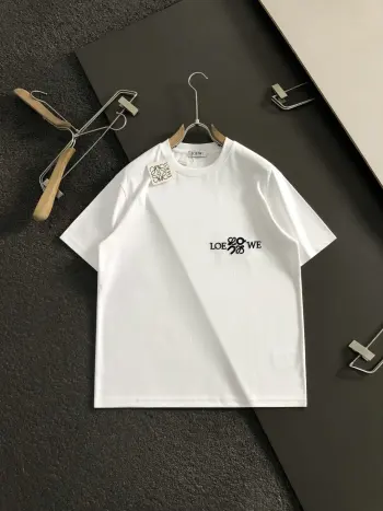 Spring and Summer Knit Embroidery Short Sleeve Replica Loewe Tshirts and Polos