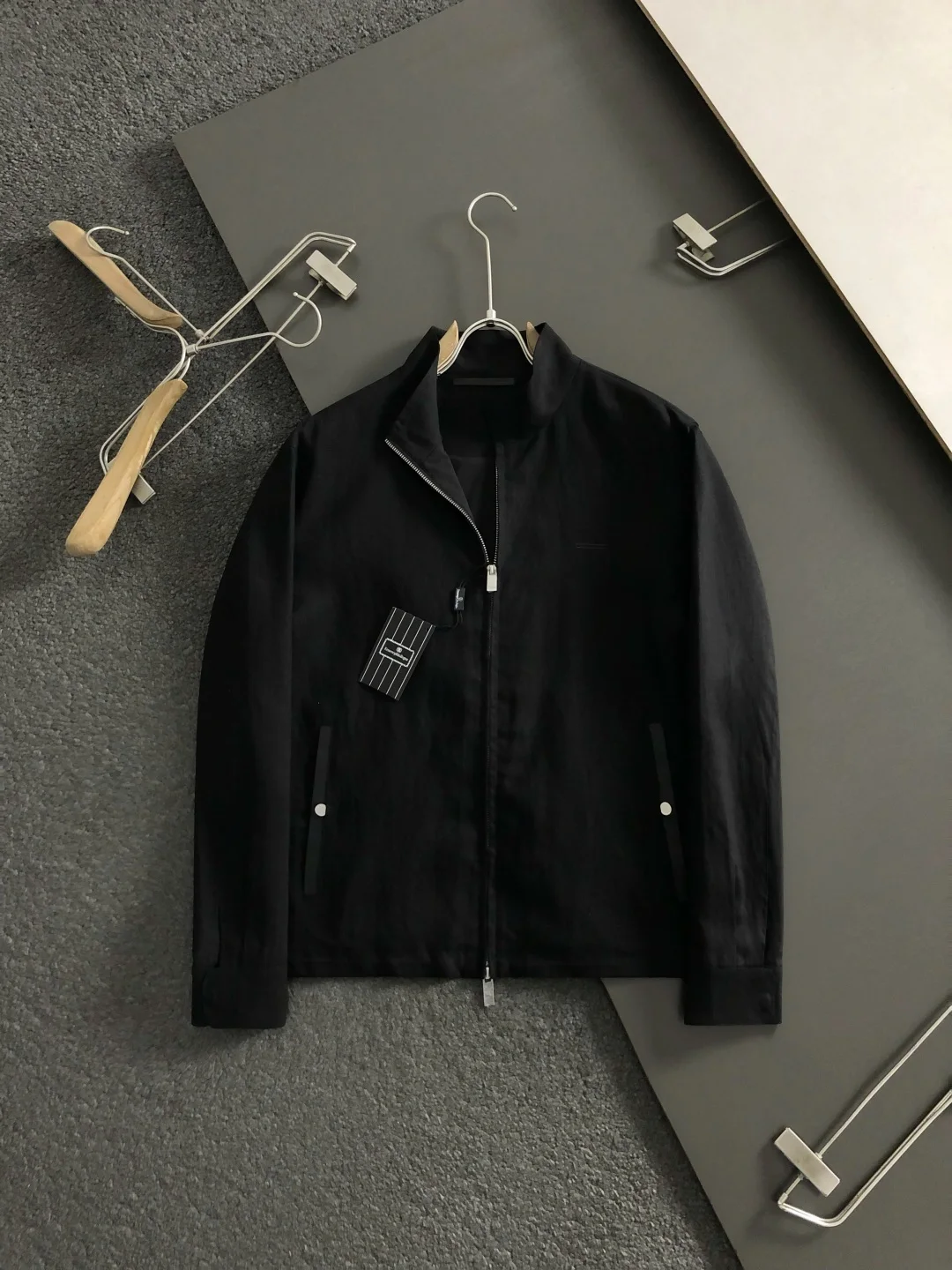 杰尼亚 2026春夏潮牌丝棉麻经典刺绣夹克