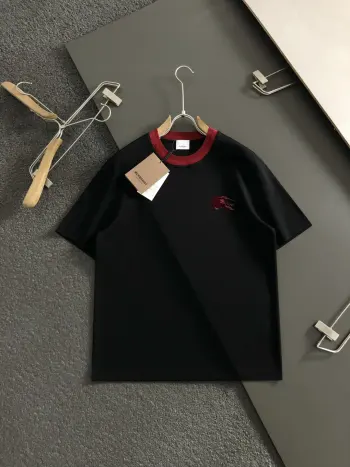 2026春夏格植绒胶印短袖 高仿巴宝莉T恤/POLO衫