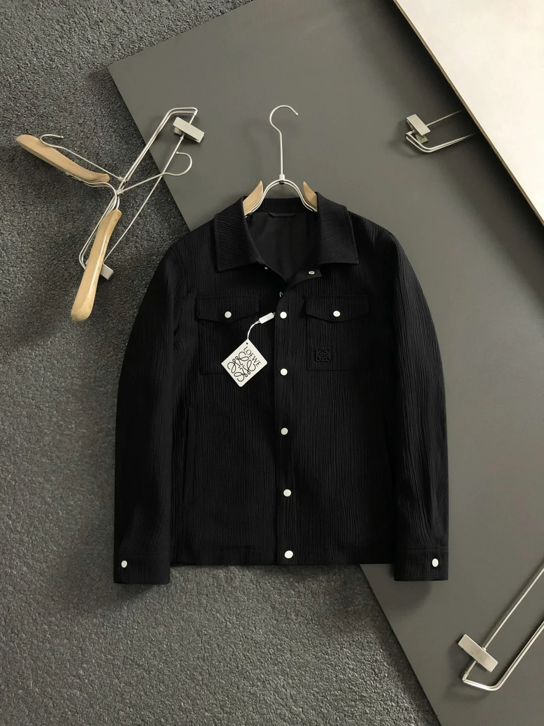 罗意威 2026春夏潮牌暗纹条纹夹克