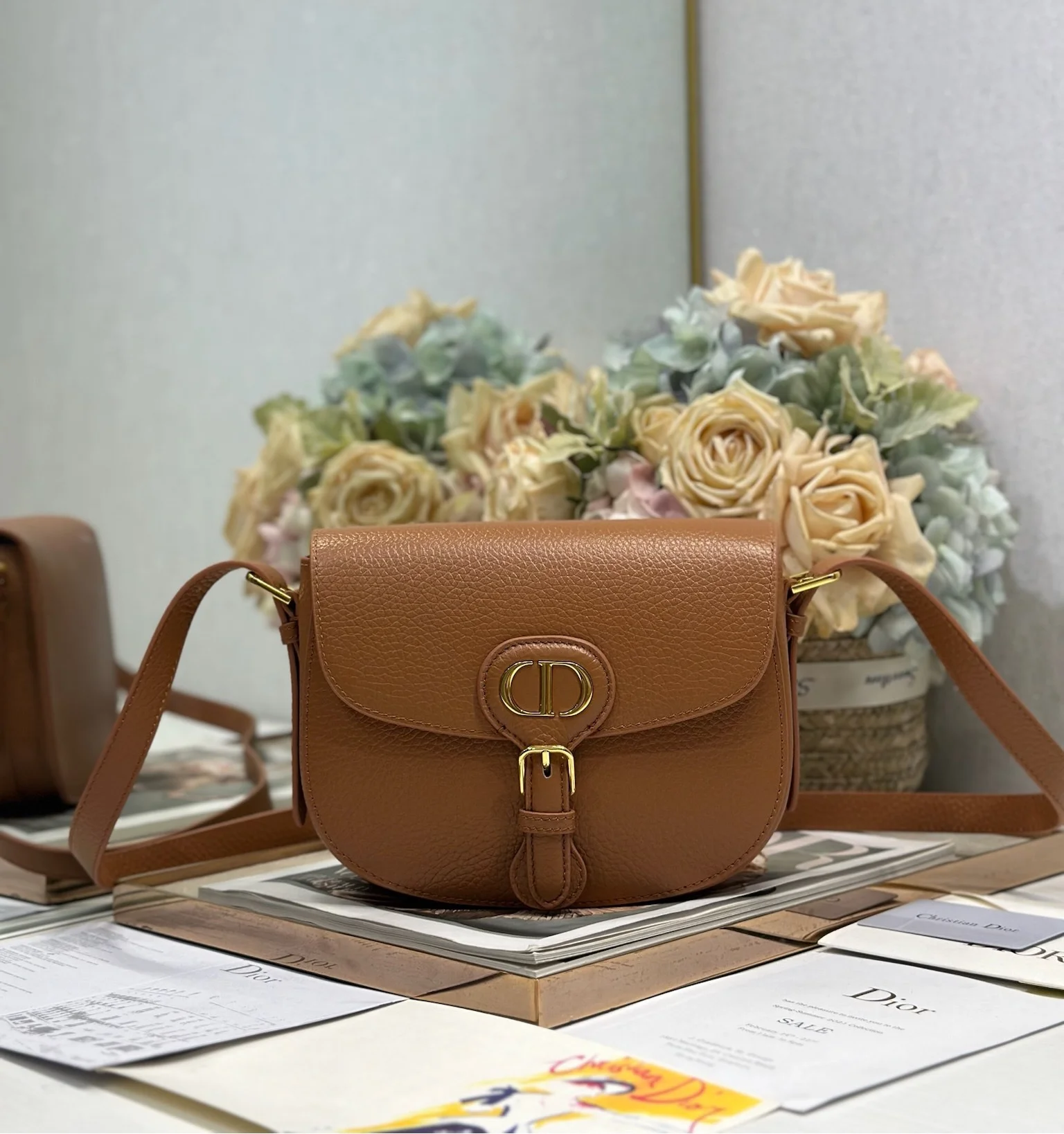 迪奥 9337 荔枝纹手袋 女士斜挎包