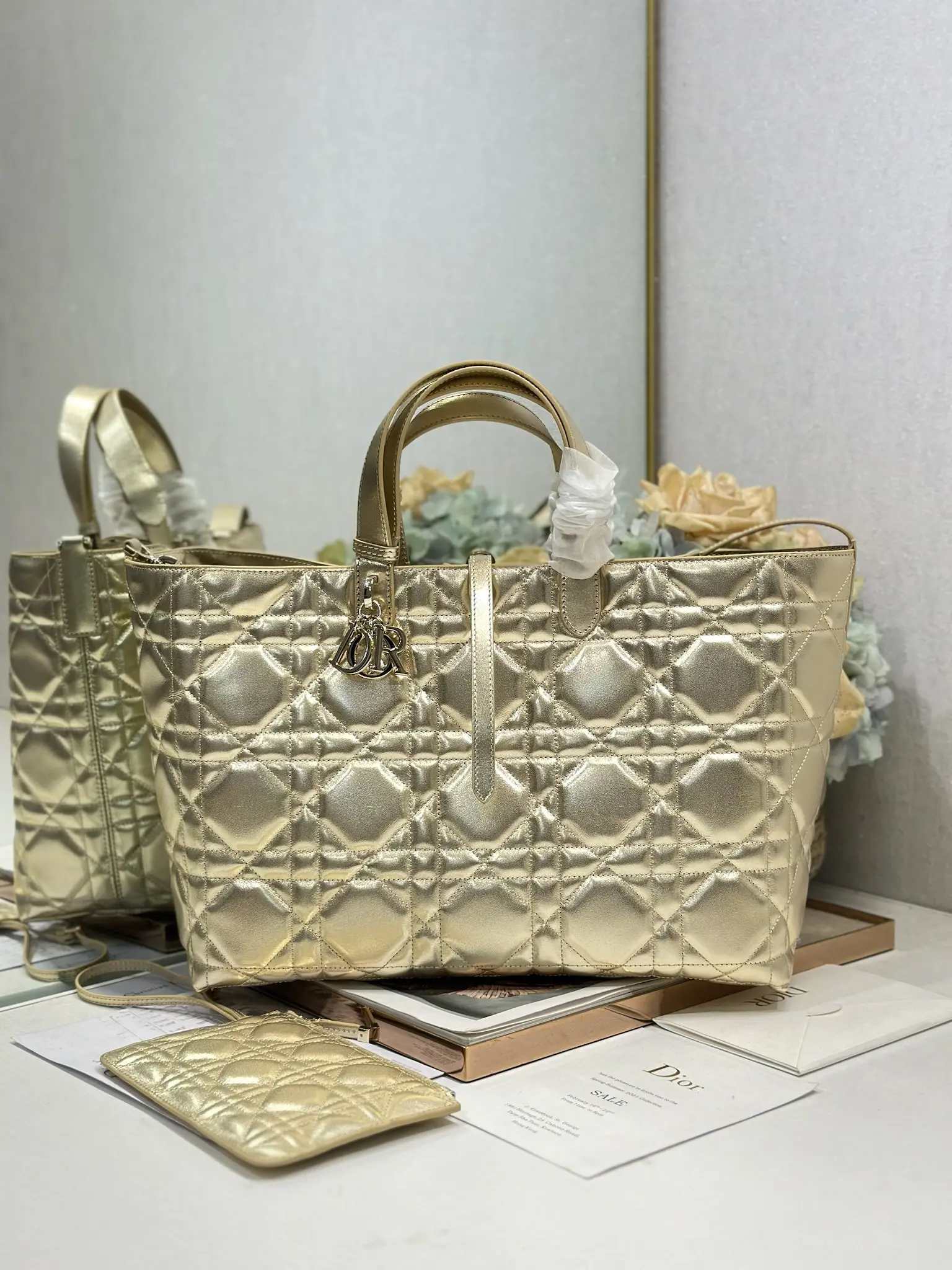 迪奥 1188 藤格纹缉面线手袋 女士斜挎包