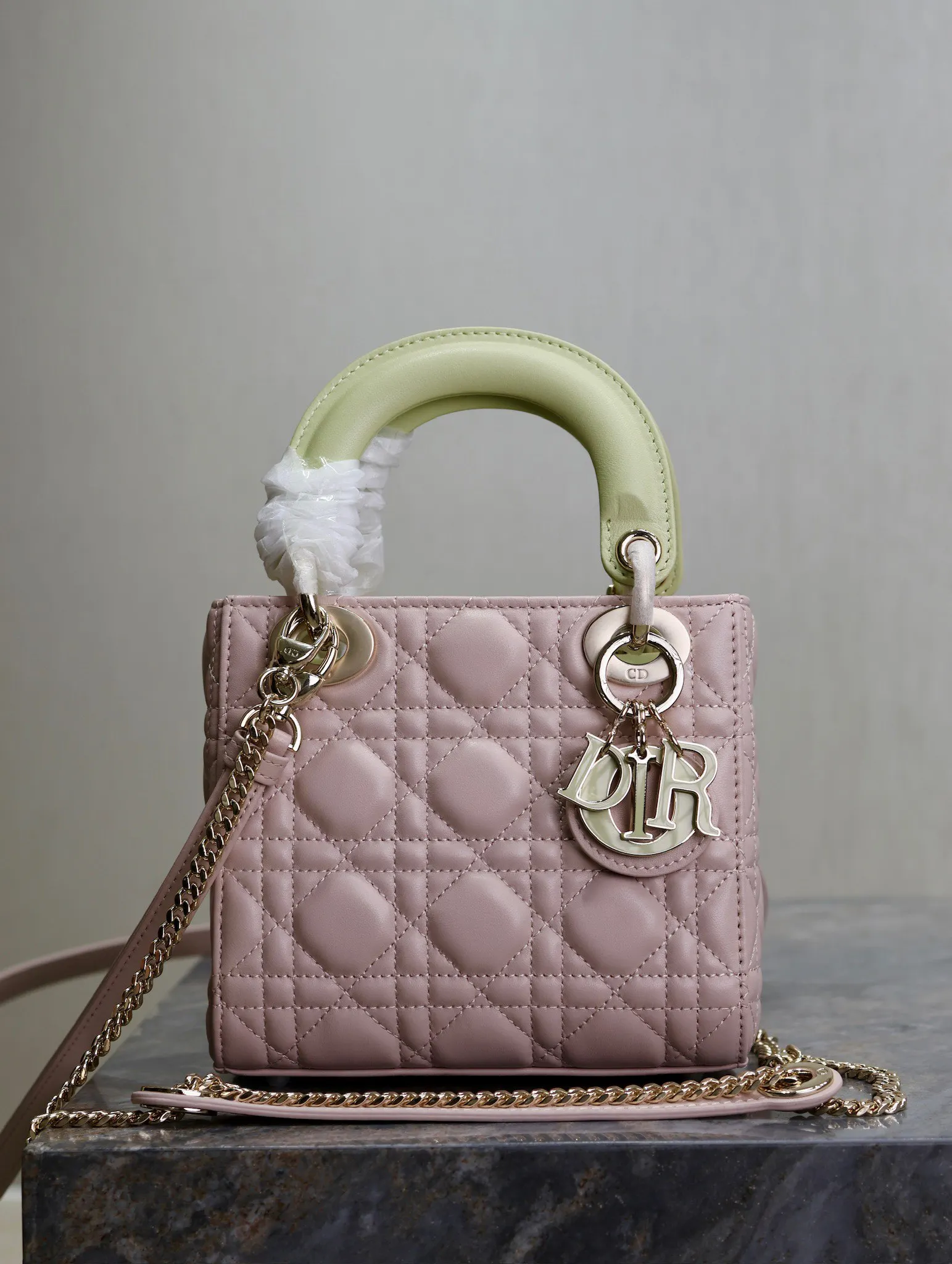 迪奥 0505 三格羊皮双肩带手袋 女士斜挎包