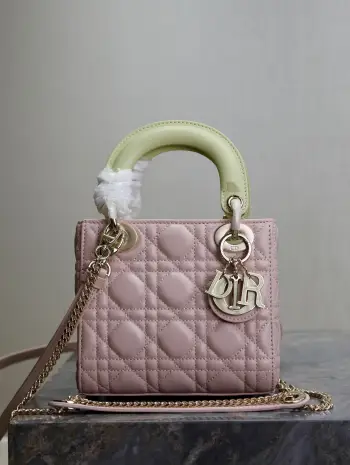 0505 三格羊皮双肩带手袋 女士斜挎包 高仿迪奥女包