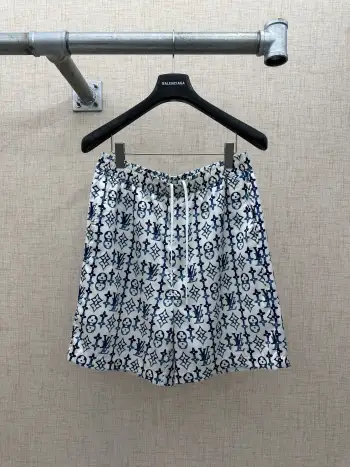 印花桑蚕丝短裤 高仿LV短裤/沙滩裤