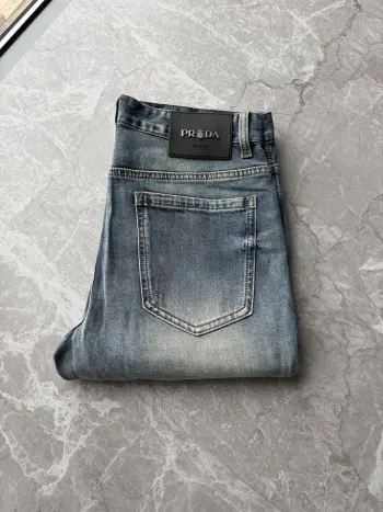 2026春夏经典蓝洗水牛仔裤 高仿普拉达牛仔裤