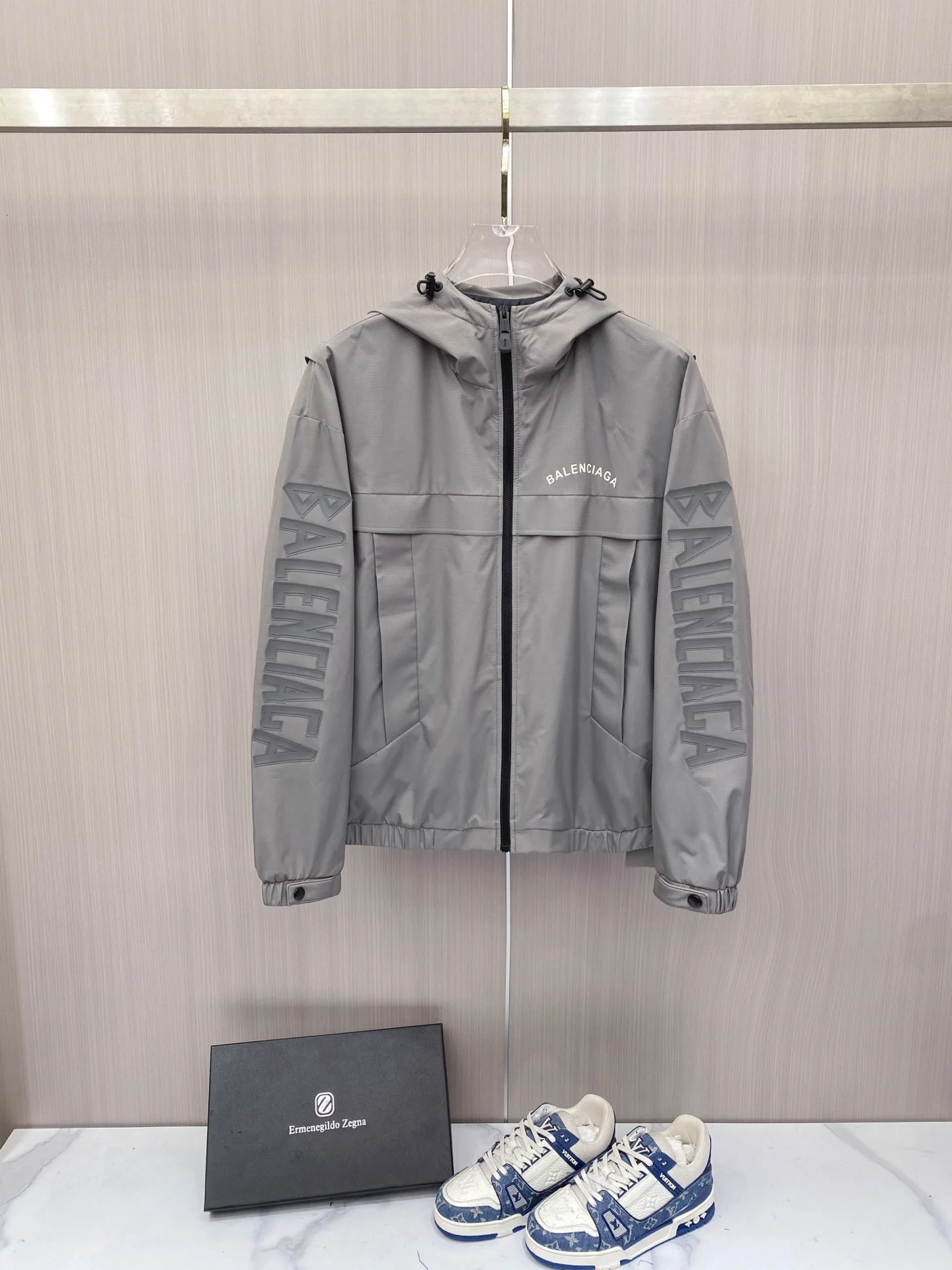 巴黎世家 026ss春季新款连帽夹克外套