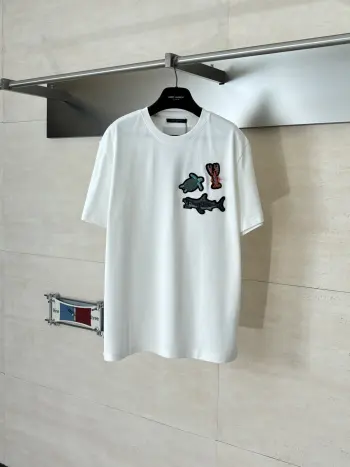 夏限定Monogram暗纹满印提花海洋串珠短袖T恤 高仿LVT恤/POLO衫