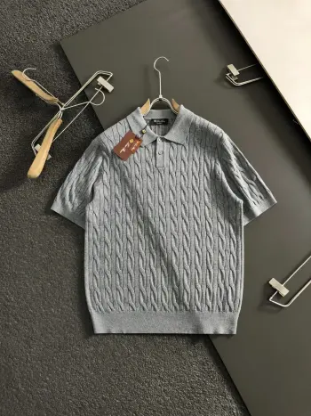 2026羊毛绞花短袖 高仿诺悠翩雅T恤/POLO衫