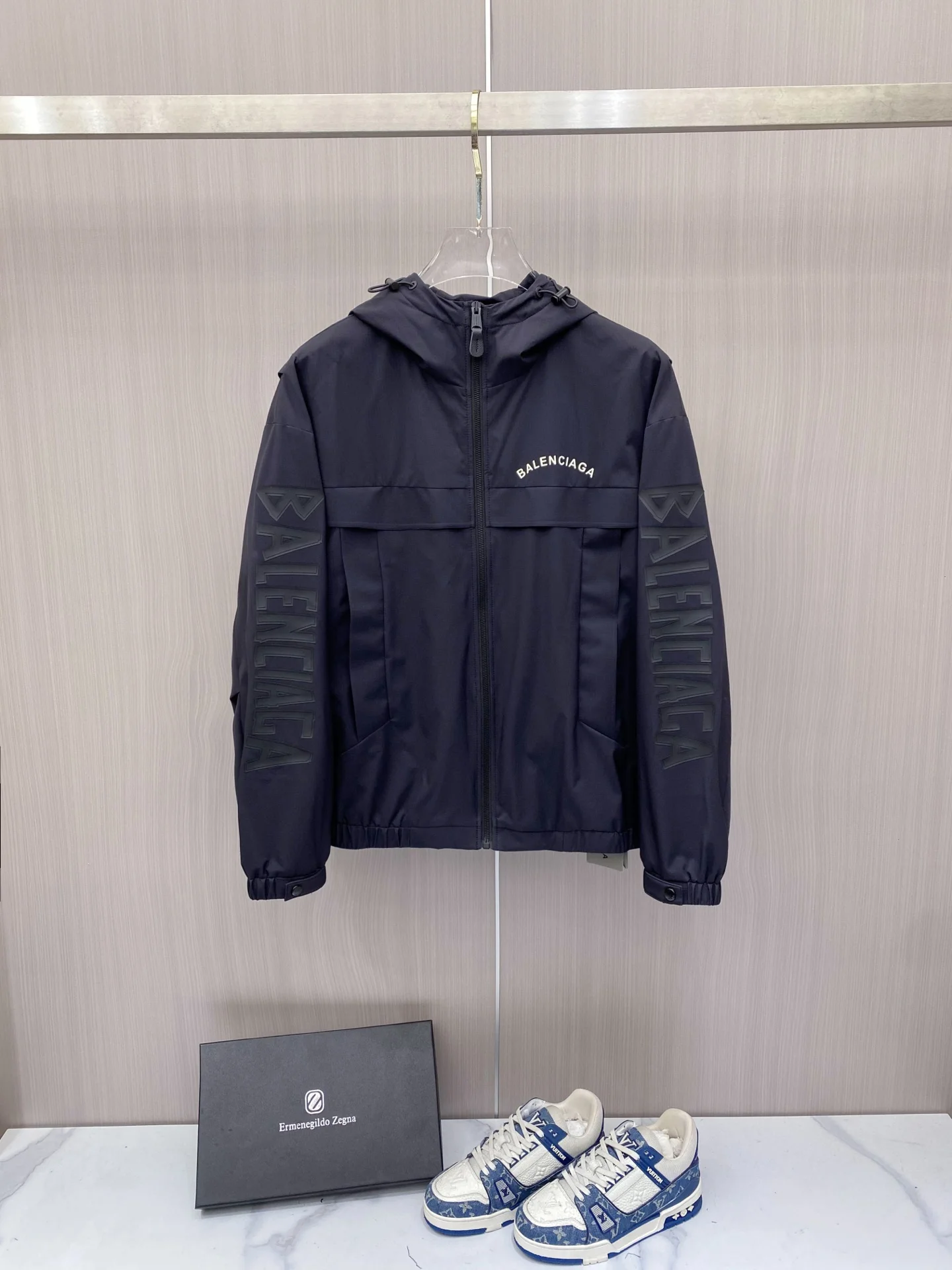 巴黎世家 026ss春季新款连帽夹克外套