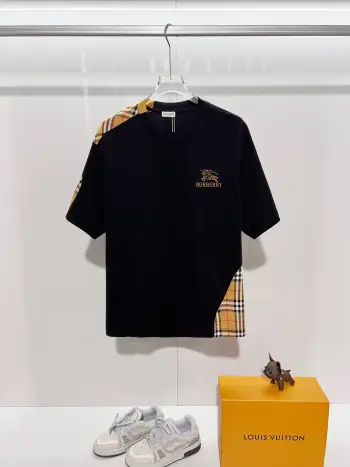 Unisex Double Yarn Pure Cotton Short-Sleeve T-Shirt Replica Burberry Tshirts and Polos