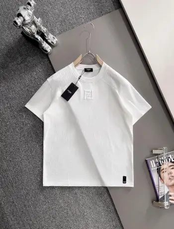 2026 New Knit Patchwork Short-Sleeve T-Shirt Replica Fendi Tshirts and Polos