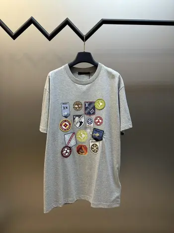 印花贴章仔短袖 高仿LVT恤/POLO衫