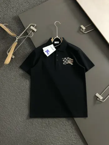 2026 Spring/Summer Plaid Knight Embroidery Short Sleeve Replica Burberry Tshirts and Polos