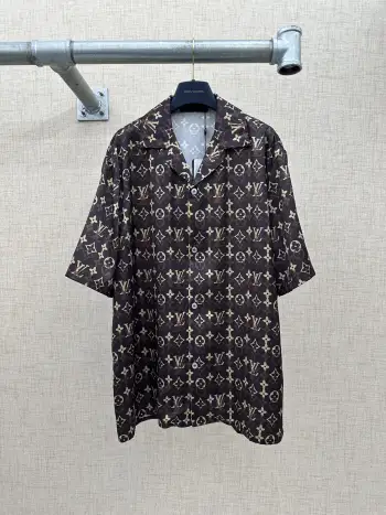  桑蚕丝短袖衬衫 高仿LV衬衫