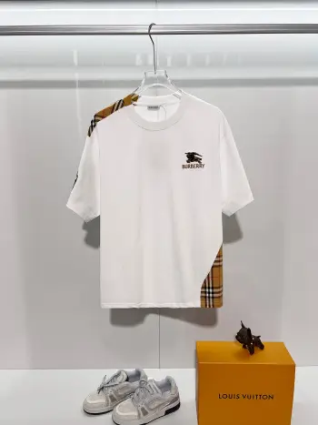 Unisex Double Gauze Cotton Short-Sleeve T-Shirt Replica Burberry Tshirts and Polos