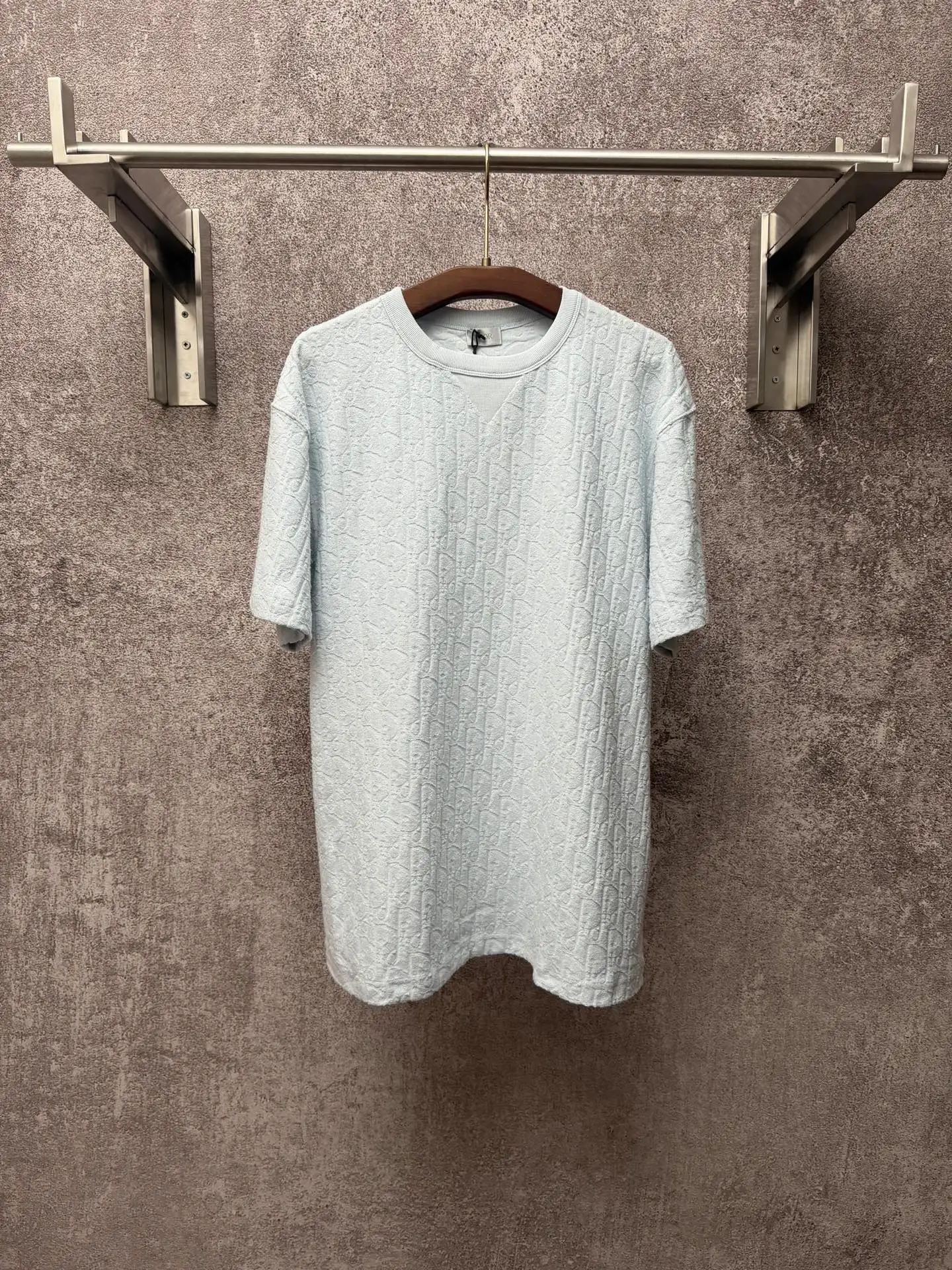 迪奥 高定毛巾棉提花短袖T恤