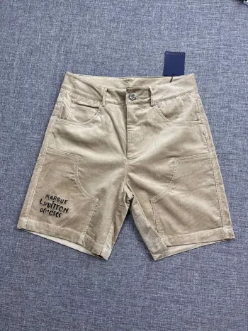 洗水灯芯绒贴布平腰休闲短裤 高仿LV短裤/沙滩裤