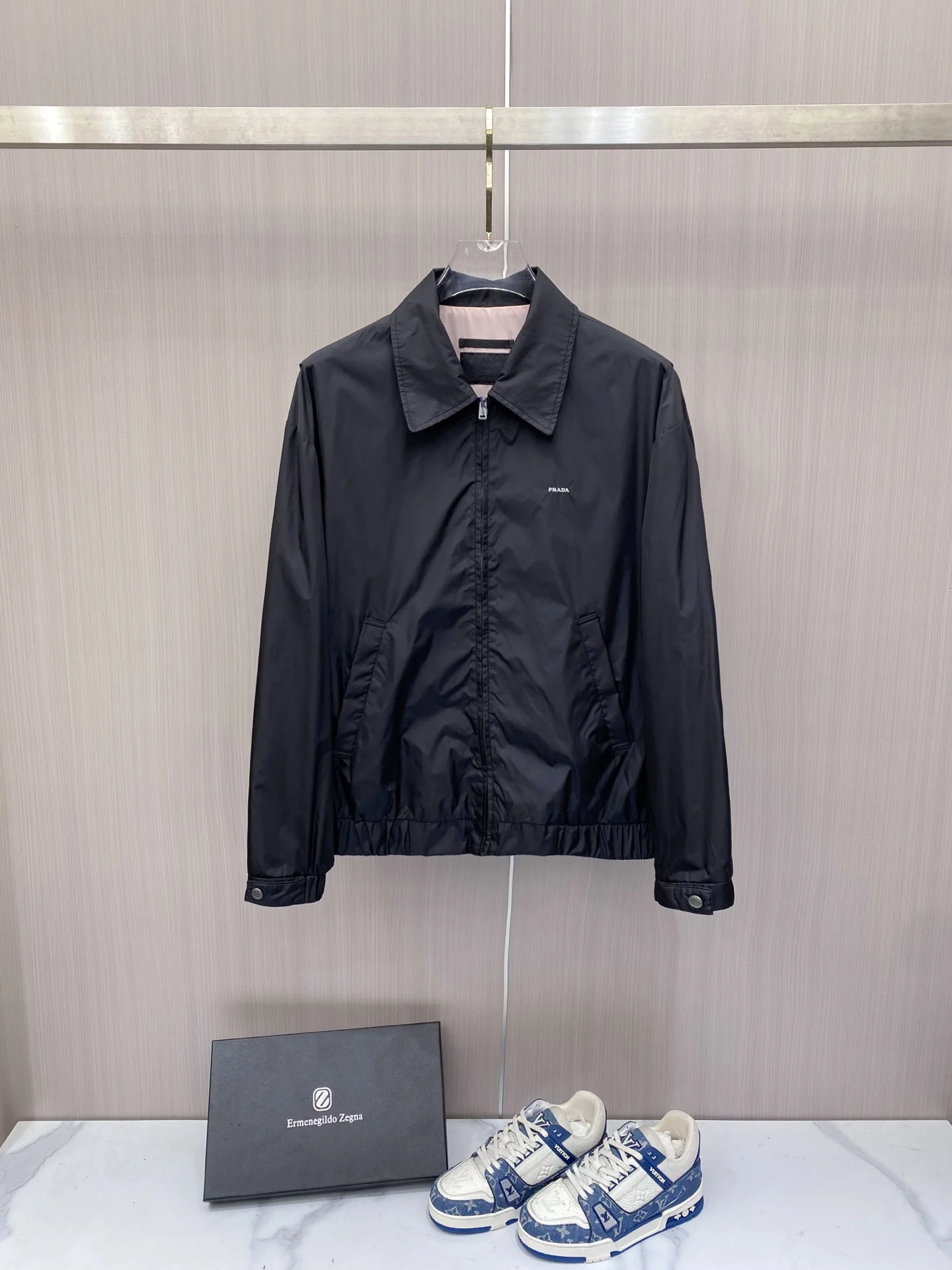 普拉达 2026ss春季新款翻领夹克外套