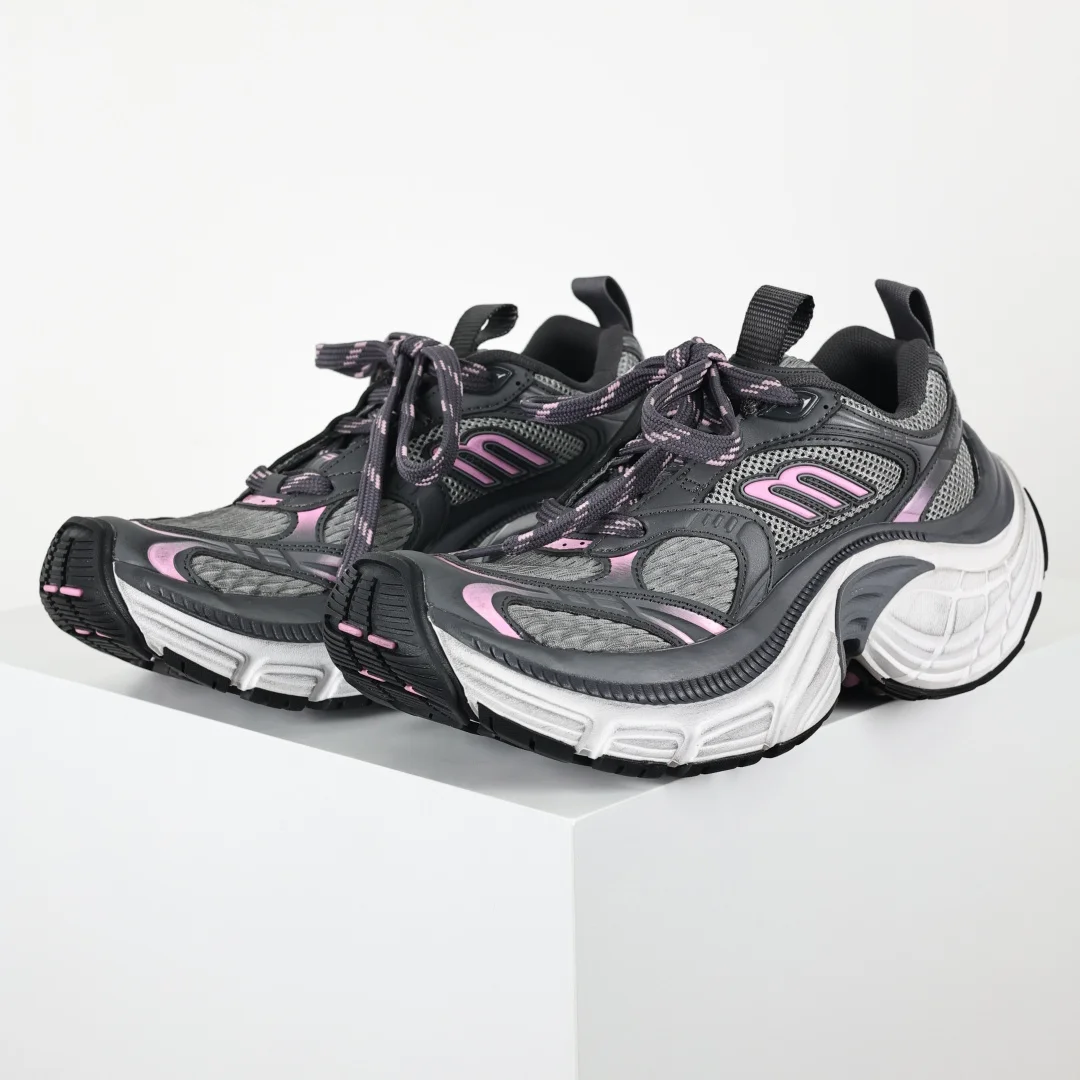 巴黎世家 情侣款圆头系带老爹鞋