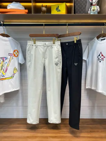 男士金属三角标徽章直筒百搭休闲长裤 高仿LV休闲裤/西裤