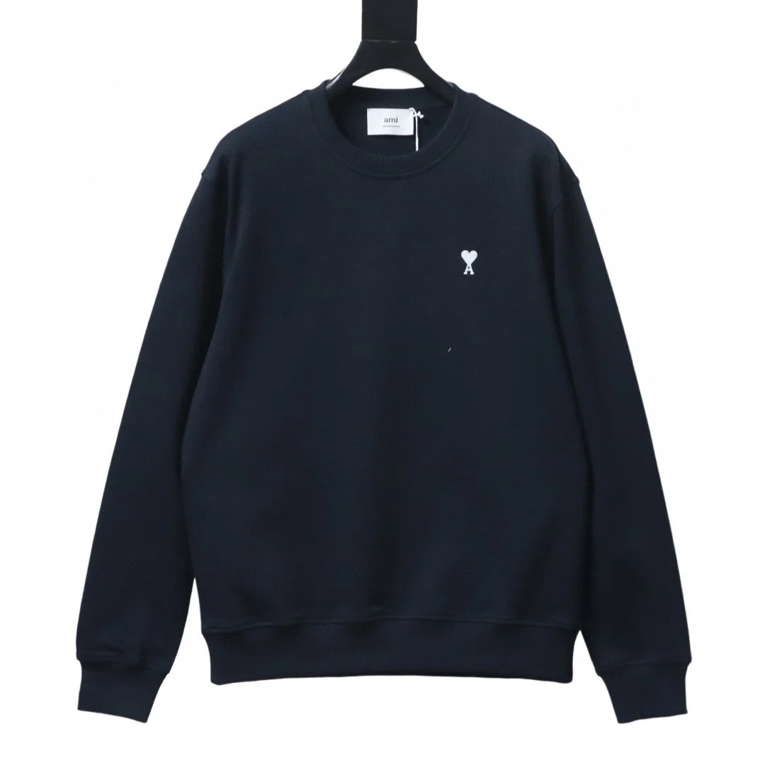 Ami AMI爱心刺绣男士羊毛衫 