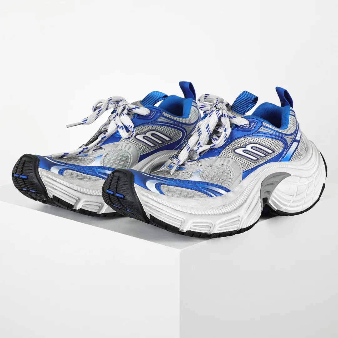 巴黎世家 情侣款圆头系带老爹鞋