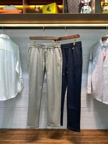 Metal logo pendant fashion versatile straight casual long pants Replica Loewe Pants and Trousers