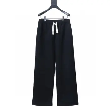 Celine small leather logo cotton twill trousers Replica Celine Pants and Trousers