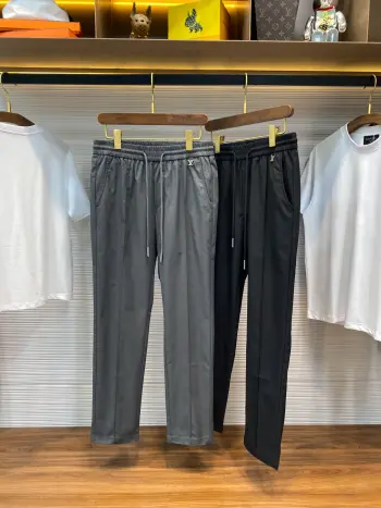 26新款轻薄斜纹棉布金属吊坠休闲裤 高仿普拉达休闲裤/西裤