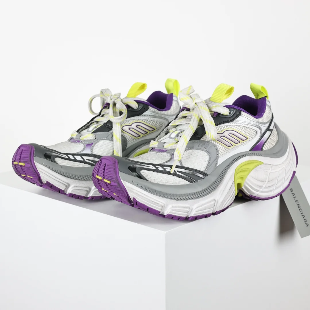 巴黎世家 情侣款圆头系带老爹鞋