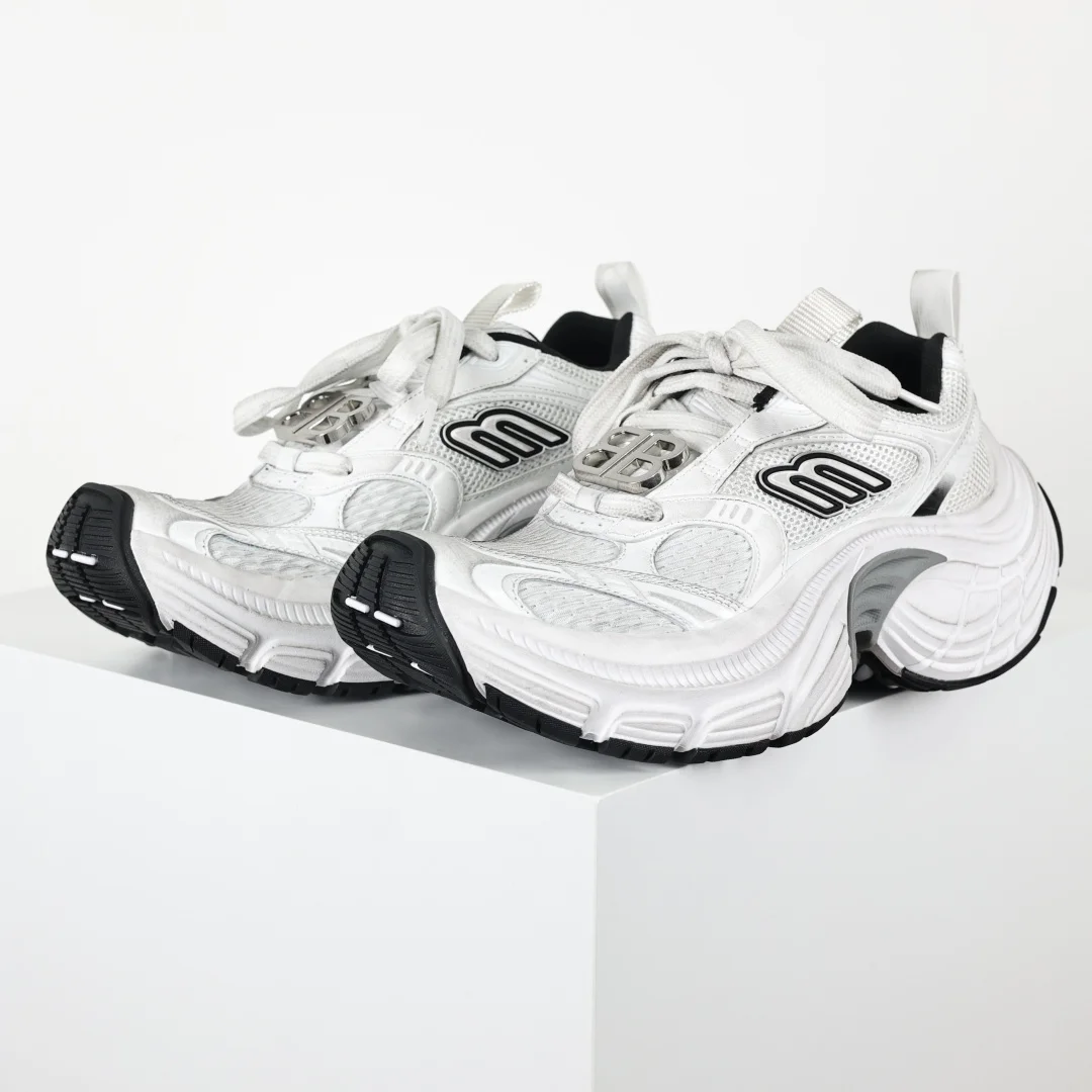 巴黎世家 情侣款圆头系带老爹鞋