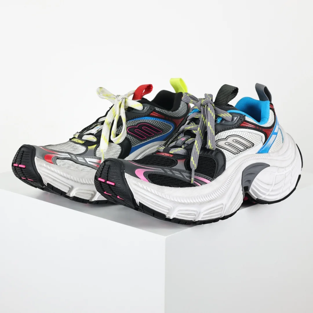 巴黎世家 情侣款圆头系带老爹鞋