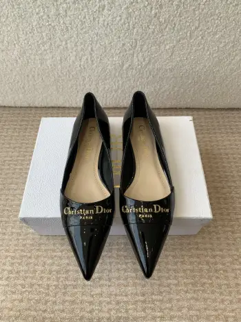 25ss Spring/Summer New D-My Pointed Toe High Heels Flat Shoes Kitten Heel Backless Sandals Replica Dior Womens Loafers and Dress Shoes