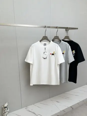 New Fashion Casual Short Sleeve T-Shirt with Runway Pattern Replica Dior Tshirts and Polos