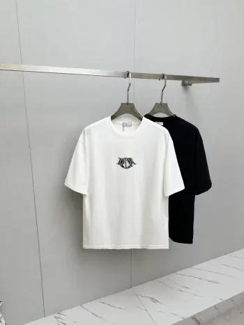 New Fashion Casual Short Sleeve T-Shirt with Runway Pattern Replica Dior Tshirts and Polos