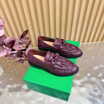 Metallic Twisted Shoes and Loafers Replica Bottega Veneta Womens Loafers and Dress Shoes